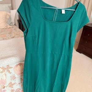 Old Navy Green Square Neck Ponte-Knit Dress